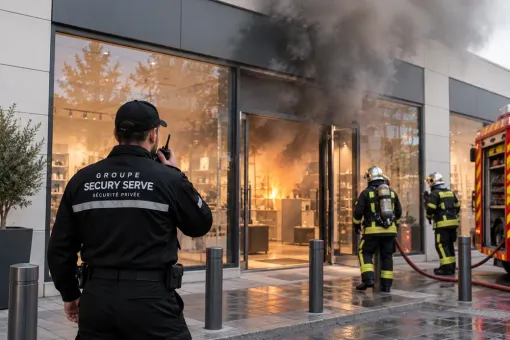 Sécurité pour départ de feu dans un magasin du 13ème arrondissement de Marseille, Marseille, GROUPE SECURY SERVE