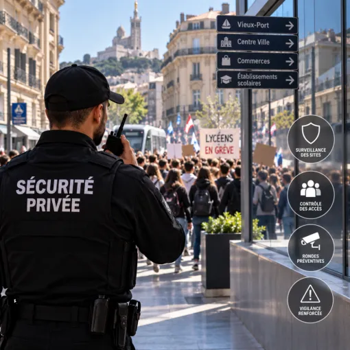 🔐 Mobilisation lycéenne et manifestations à Marseille : renforcement de la surveillance des sites, Marseille, GROUPE SECURY SERVE